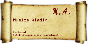 Musics Aladin névjegykártya
